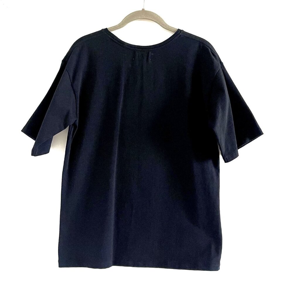 NWOT Loulou Studio Black Lipari Cotton Jersey T-Shirt Size M - Picture 5 of 9